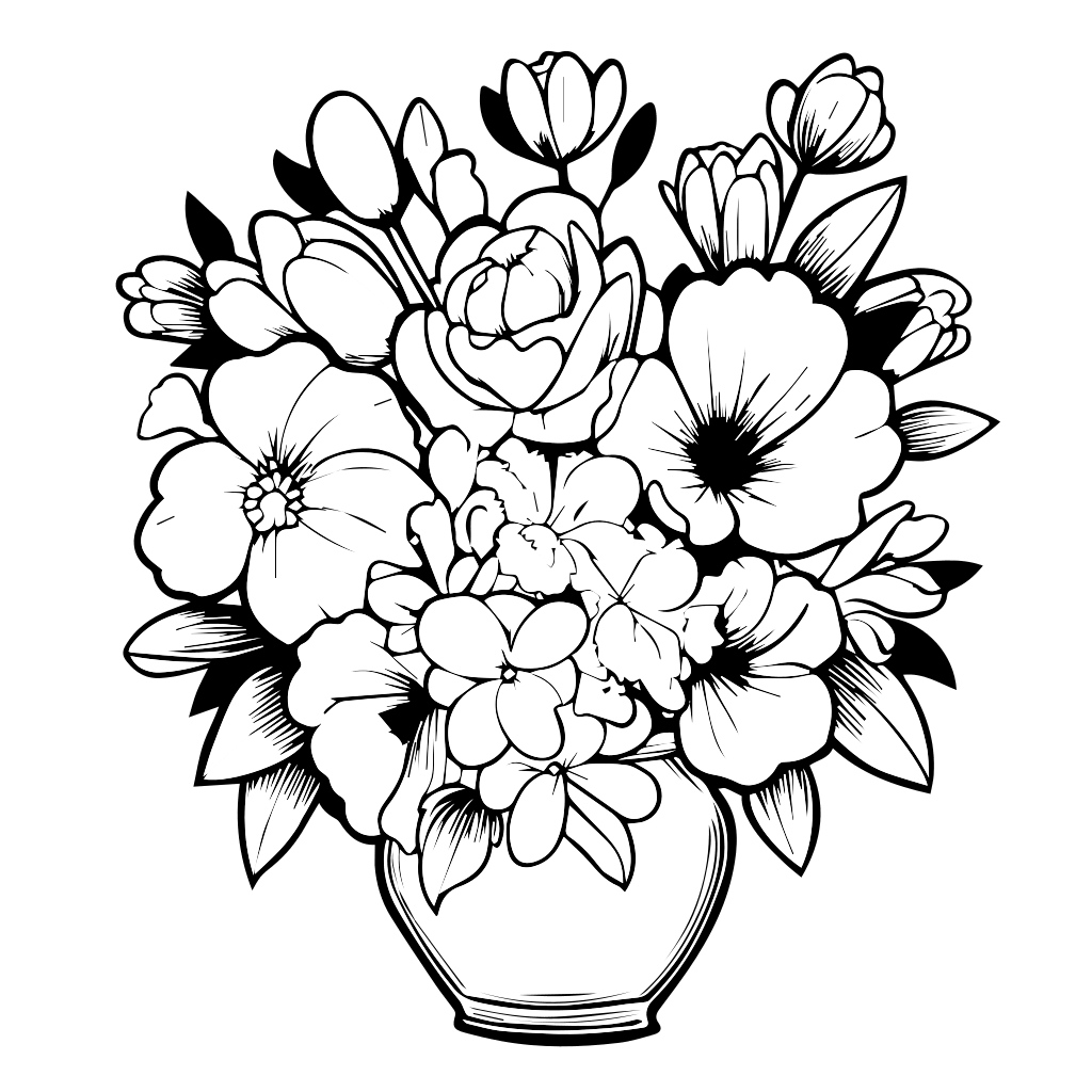 Flowers Coloring Pages Free Printable Flower Coloring Sheets