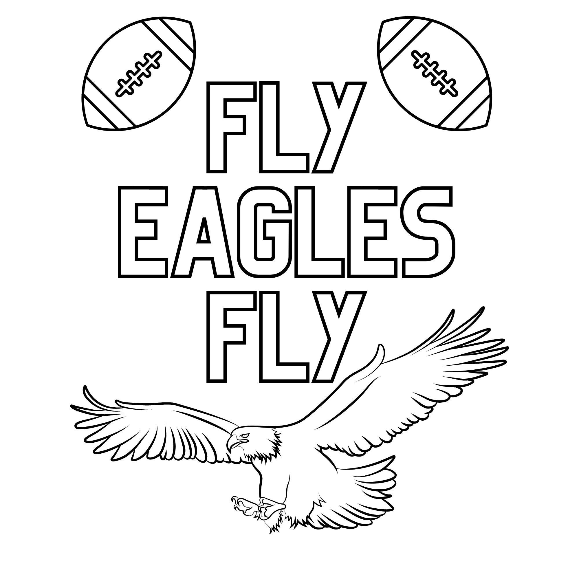 Fly Eagles Fly Kids Printable Coloring Page Etsy