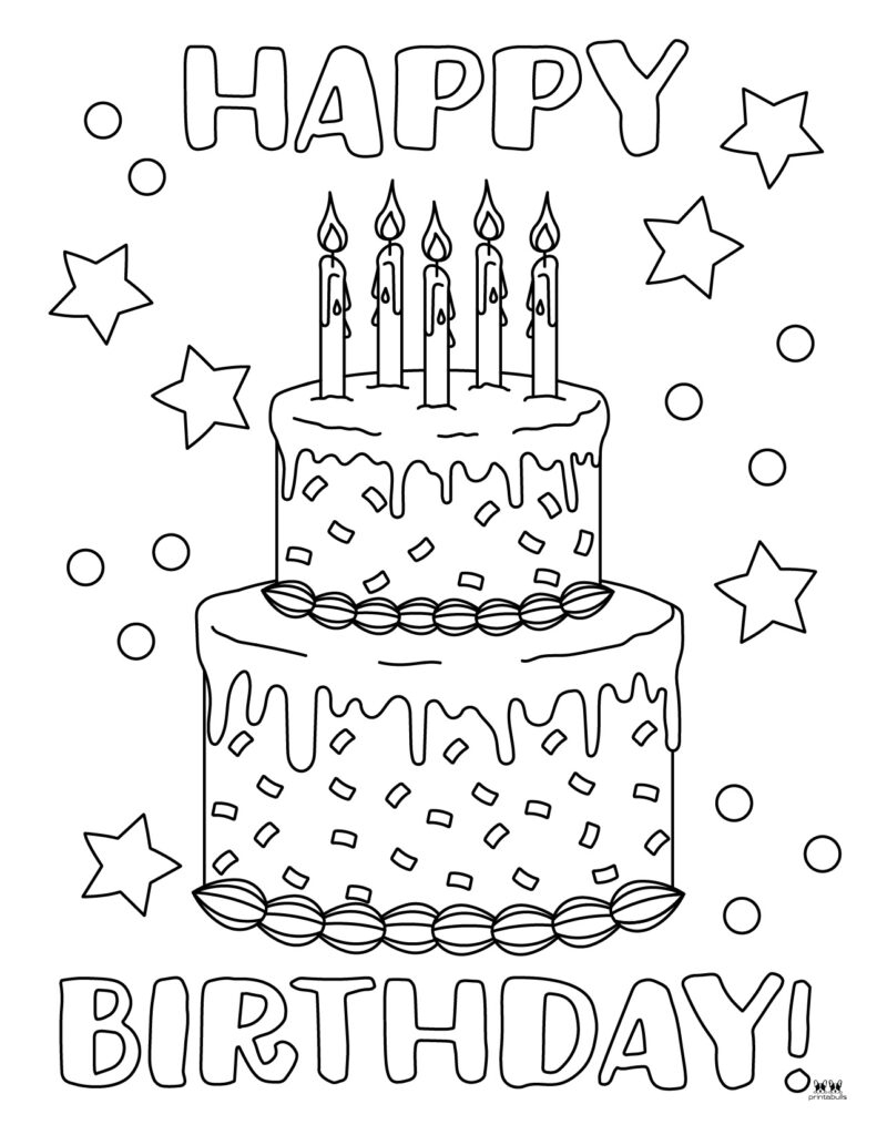 birthday cake coloring page