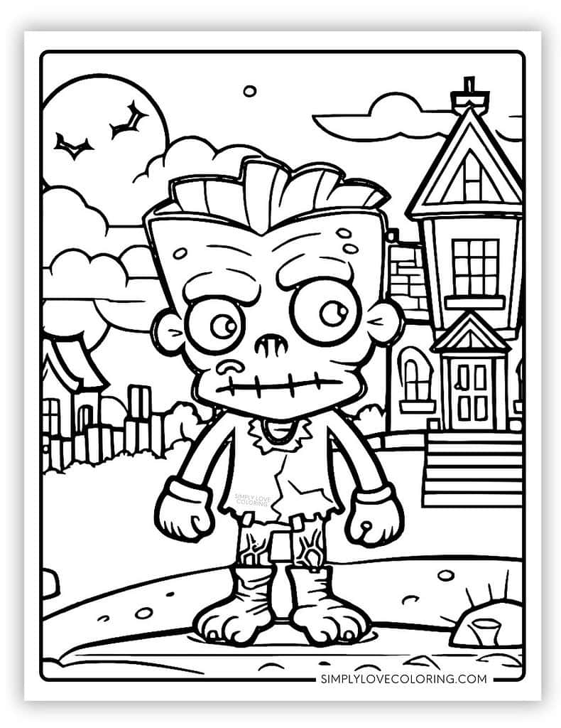 Frankenstein Coloring Pages Free PDF Printables Simply Love Coloring