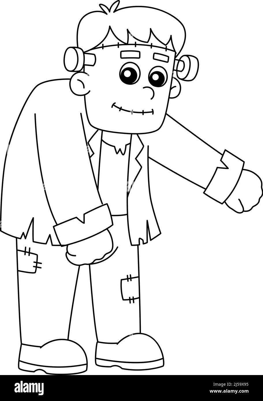 Frankenstein Halloween Coloring Page Isolated Stock Vector Image Art Alamy