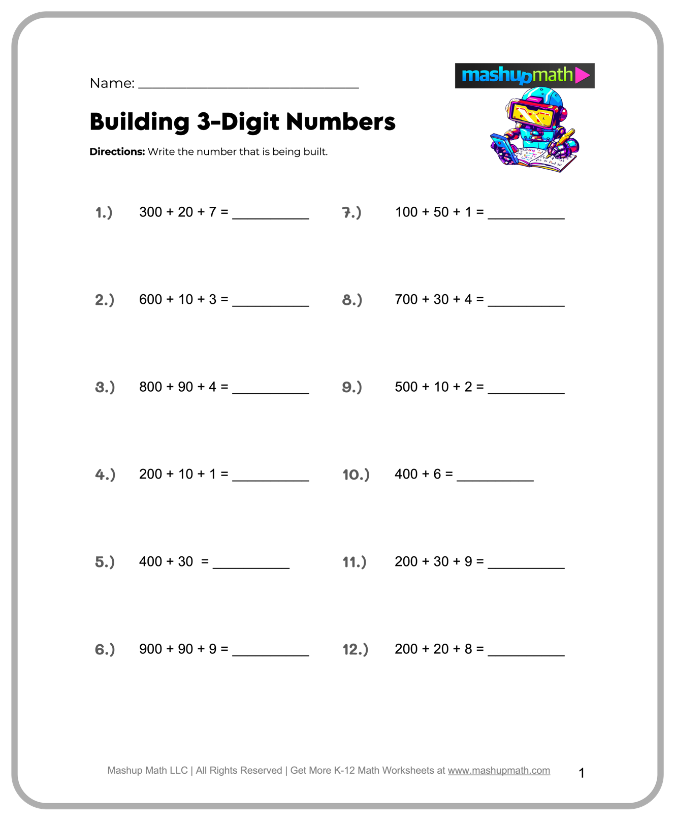 printable 4th grade math worksheets