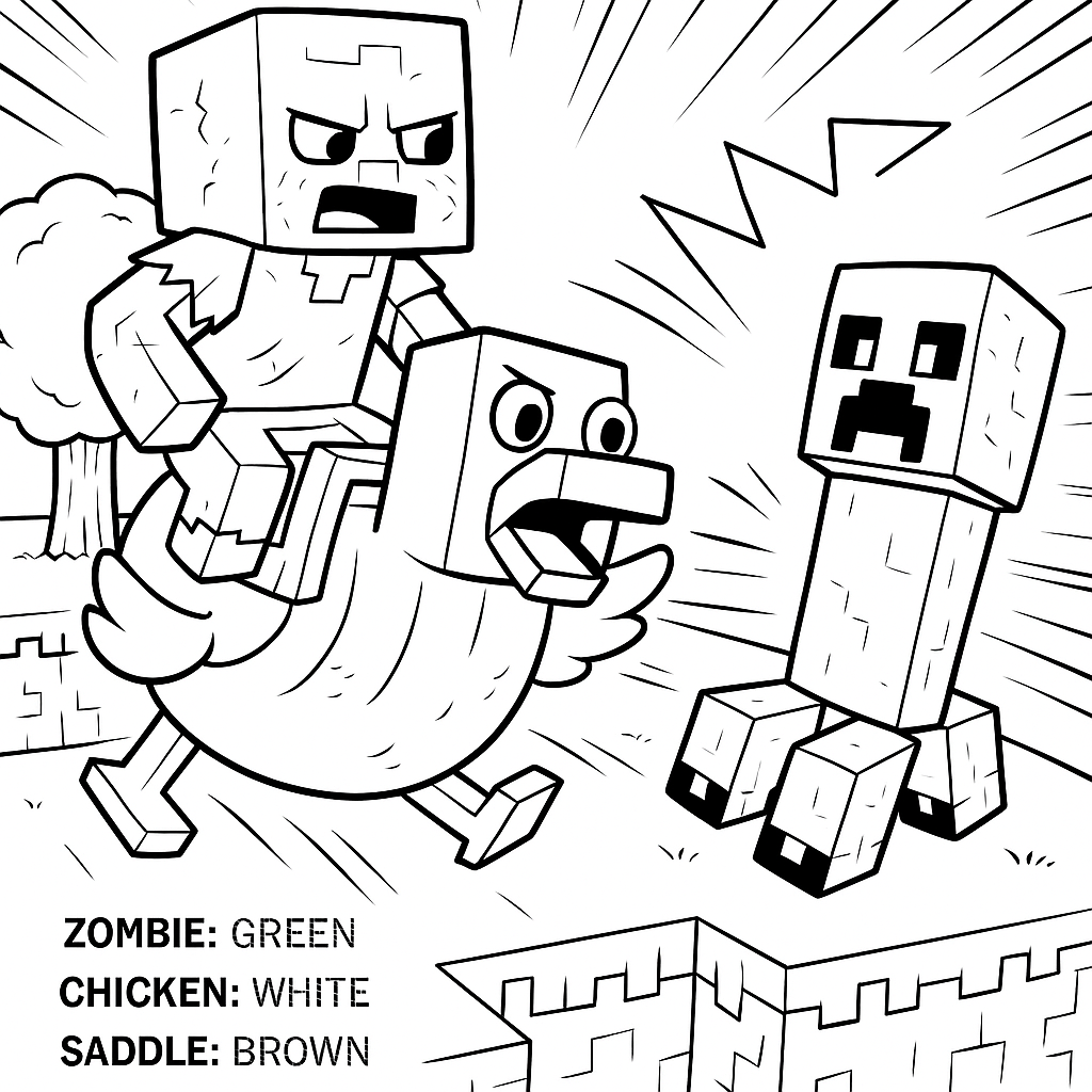 Free Chicken Jockey Coloring Page Generator 12 Chicken Jockey Coloring Page To Download