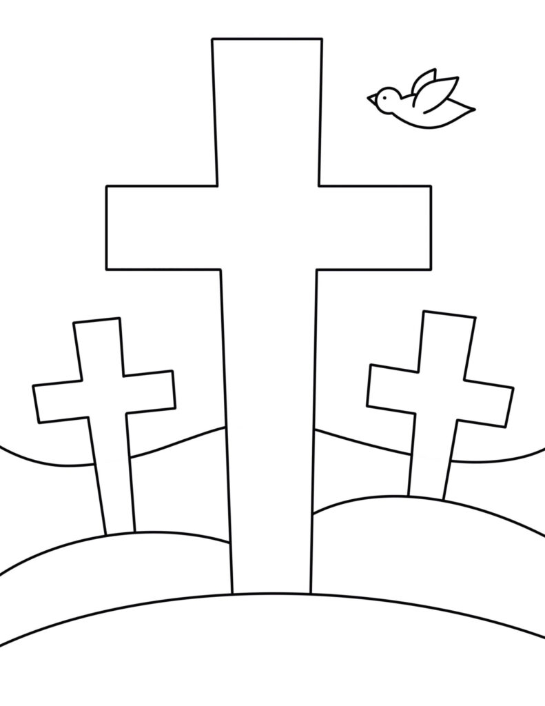 Free Cross Coloring Pages For Sunday School The Hollydog Blog