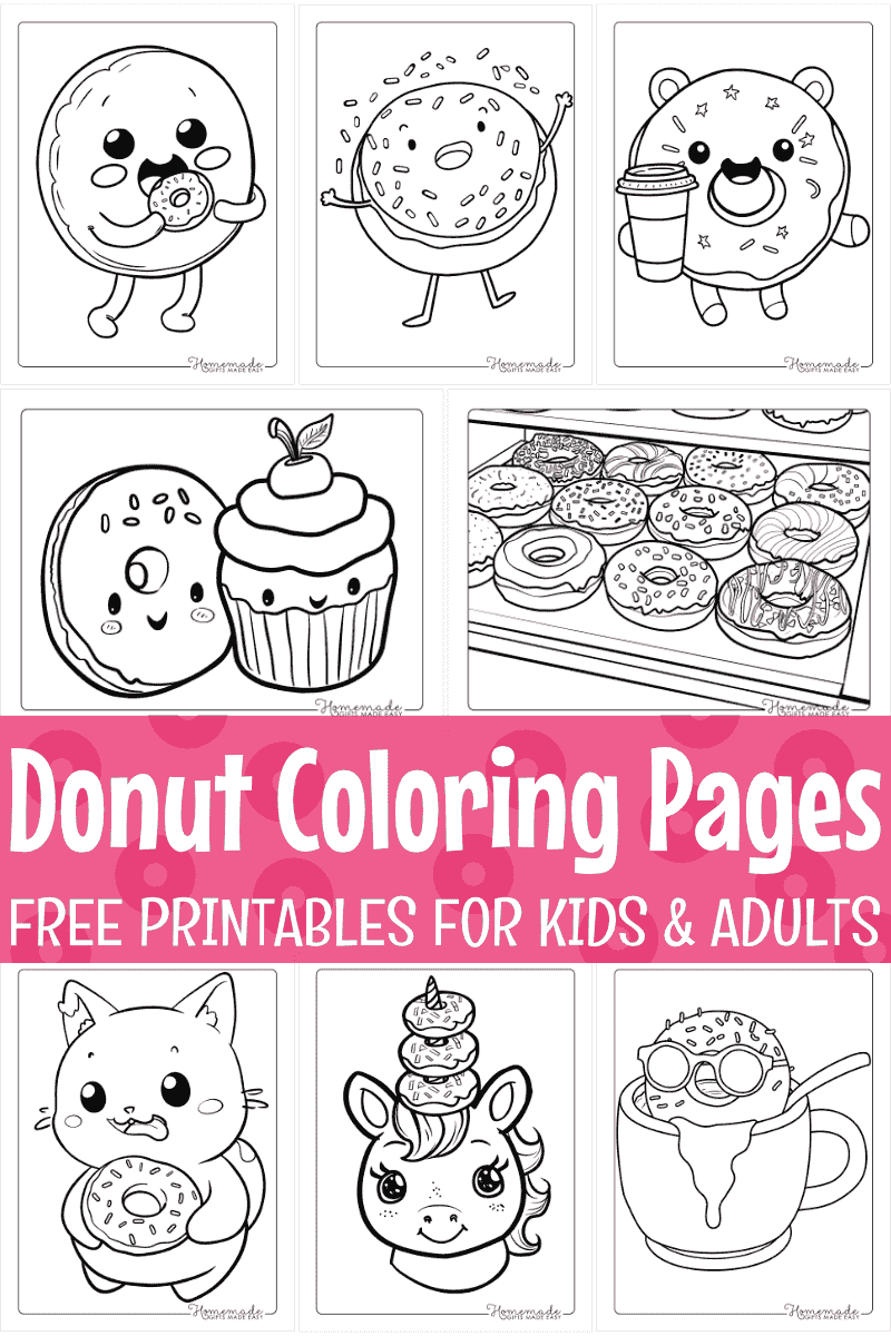 Free Donut Coloring Pages For Kids Adults