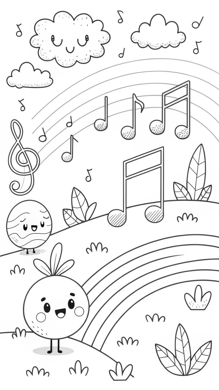 music coloring pages