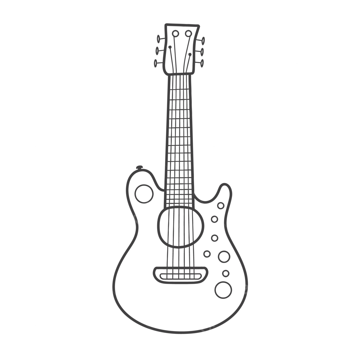 Free Guitar Coloring Pages Page On White Background Outline Sketch Drawing Vector Guitar Drawing Wing Drawing Ring Drawing PNG And Vector With Transparent Background For Free Download