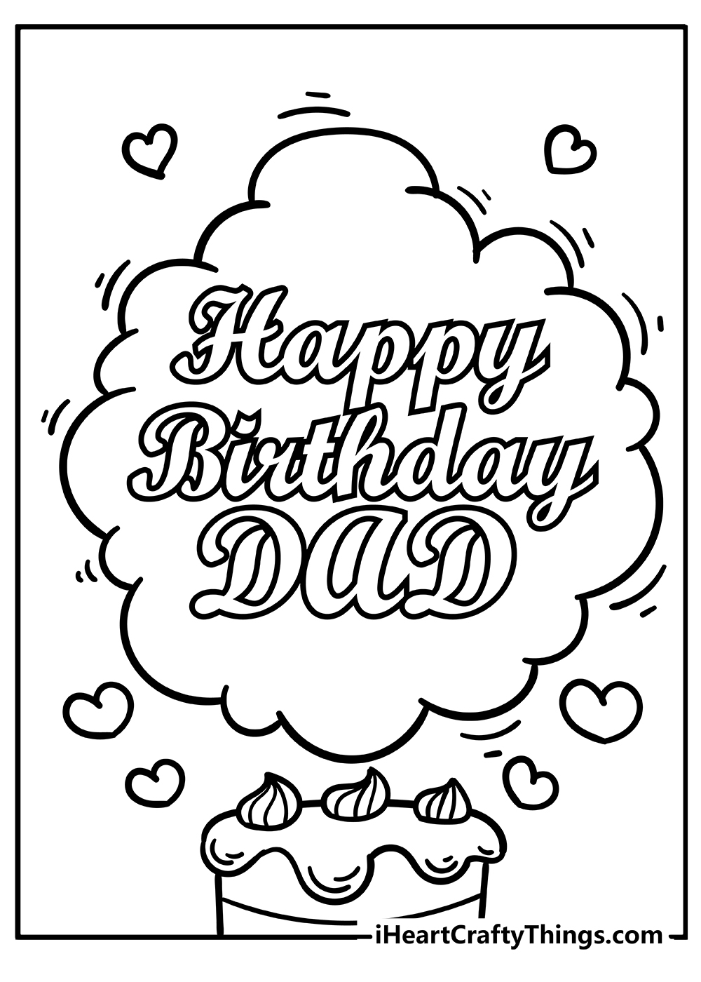 Free Happy Birthday Coloring Pages For Dad Happy Birthday Coloring Pages For Dad 363824 Printable Free PDF