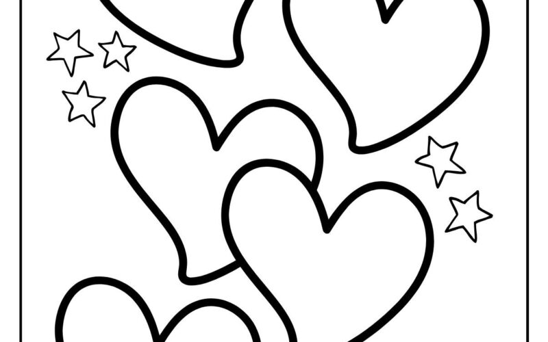 Free Heart Coloring Pages Printable PDFs