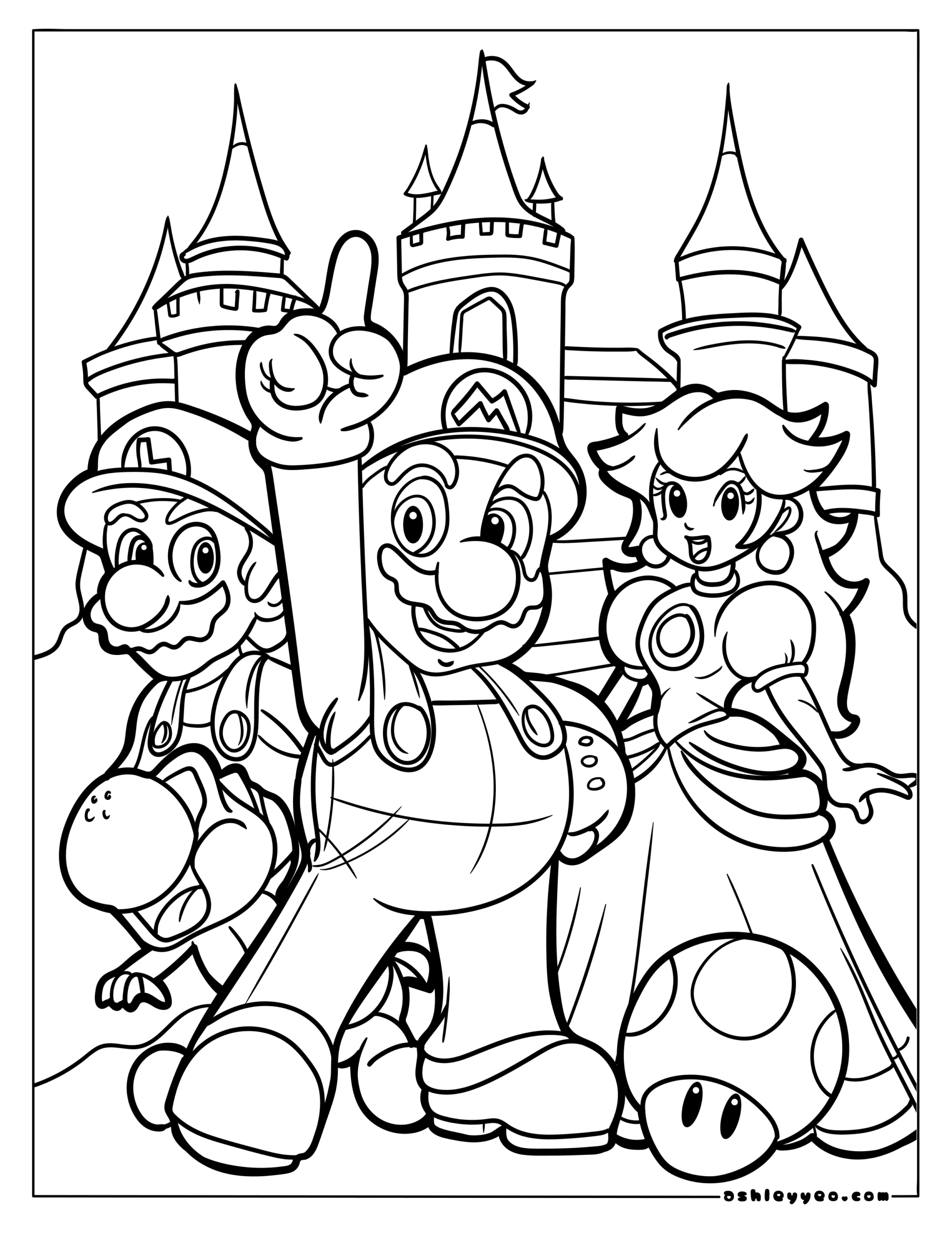 mario color pages