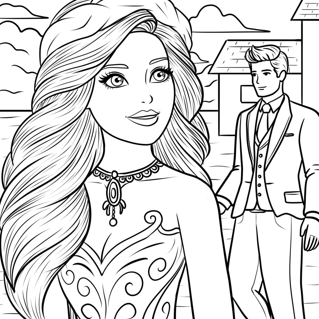 printing barbie coloring pages