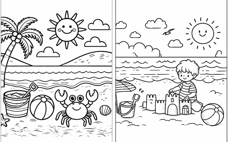 Free Printable Beach Coloring Pages The Artisan Life
