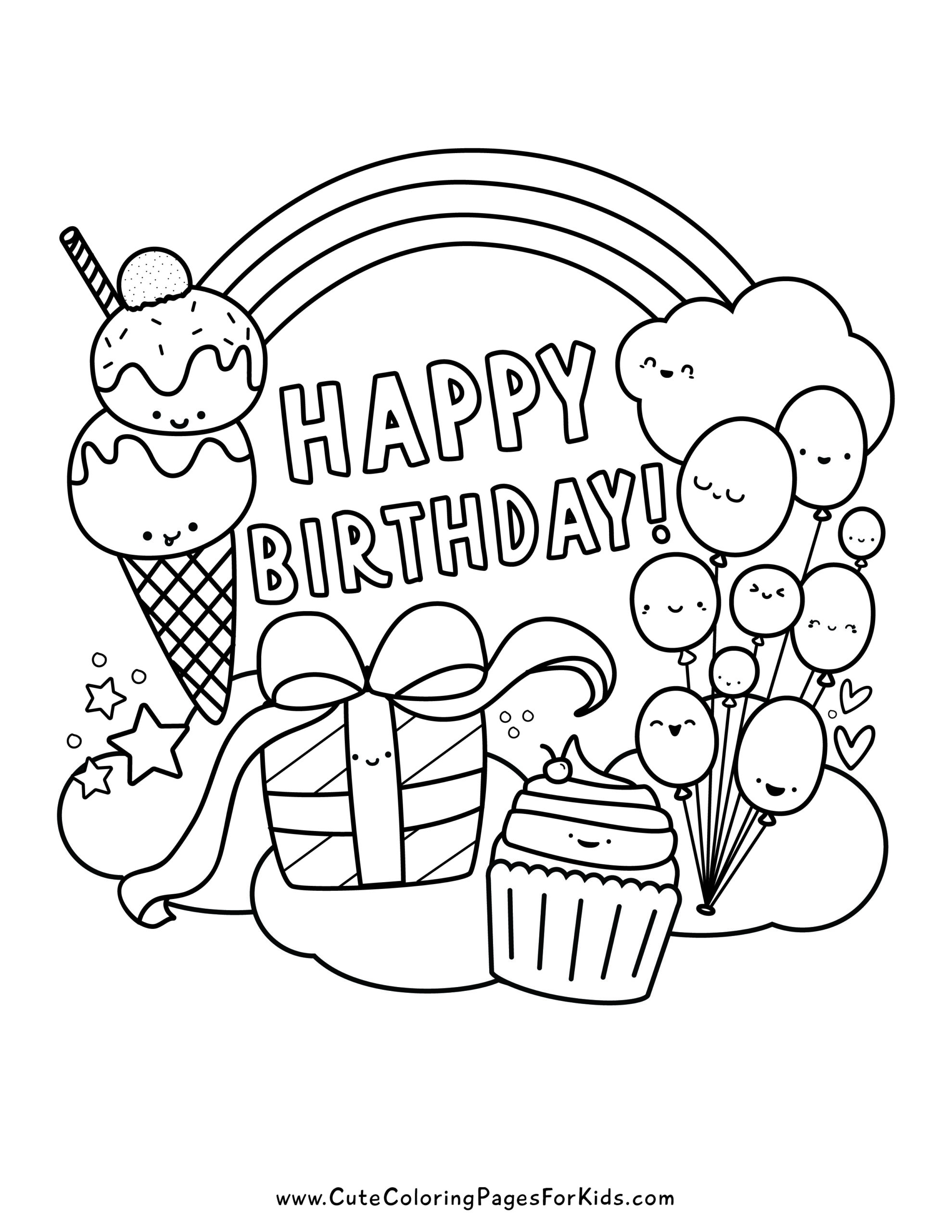 Free Printable Birthday Coloring Pages Cute Coloring Pages For Kids