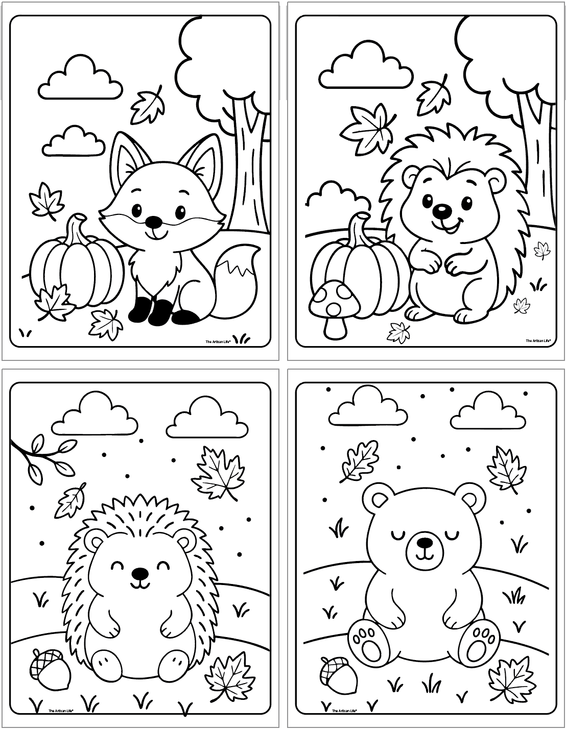 Free Printable Bold Easy Fall Coloring Pages The Artisan Life