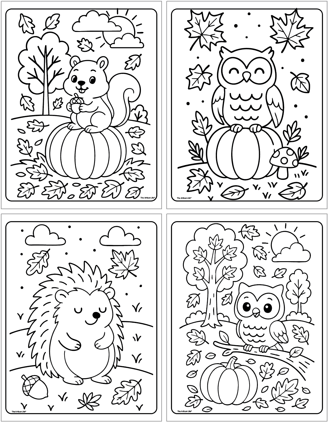 autumn coloring pages