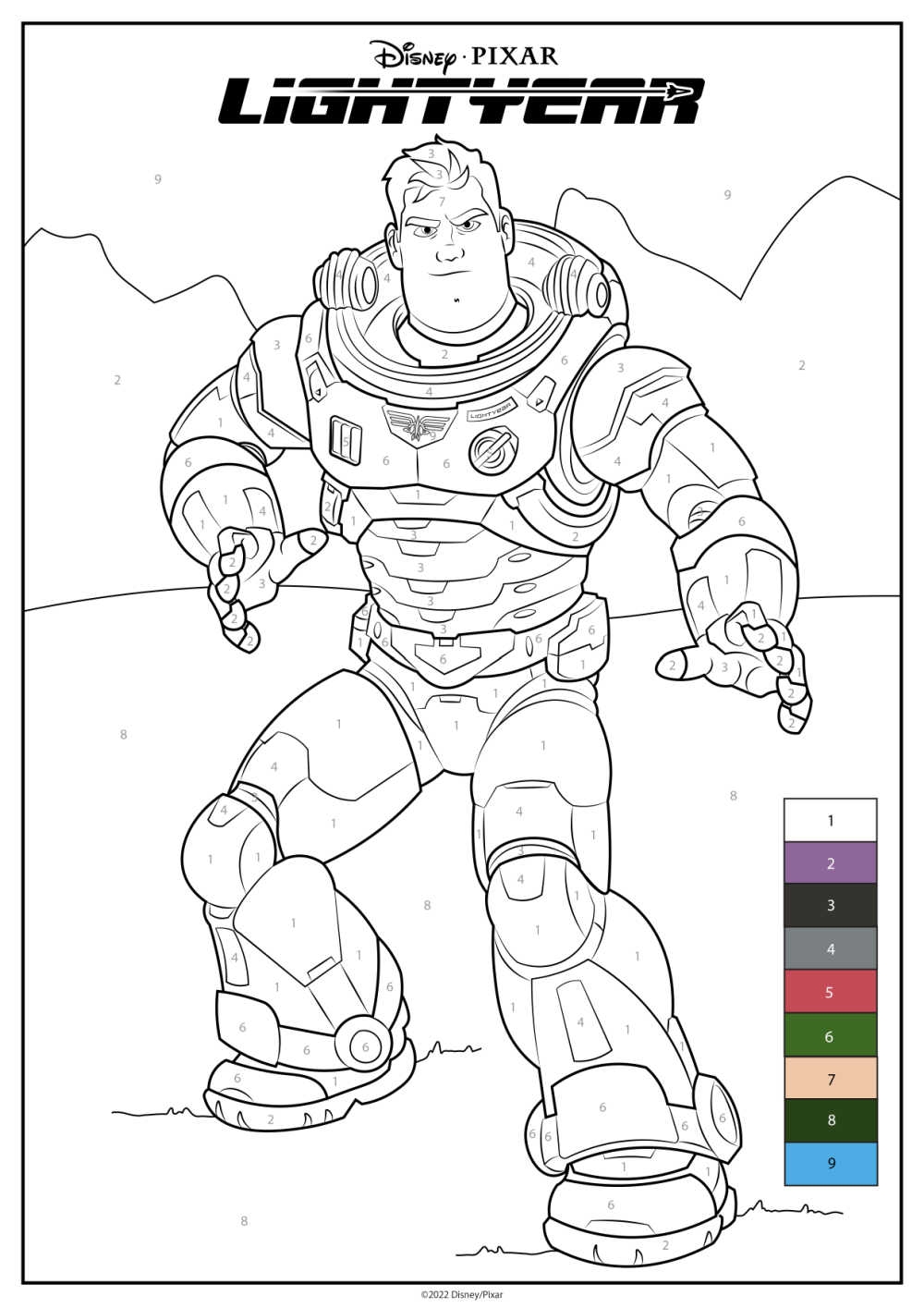 Free Printable Buzz Lightyear Color By Number Mama Likes This