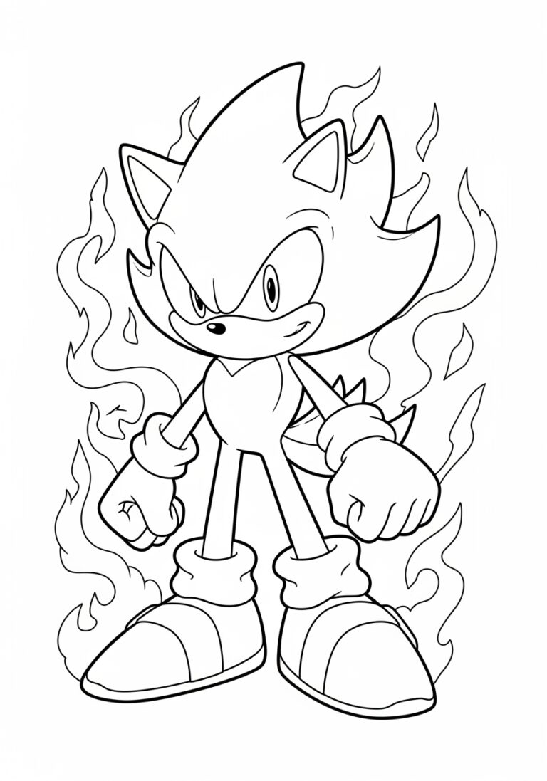Free Printable Dark Sonic Coloring Pages For Kids