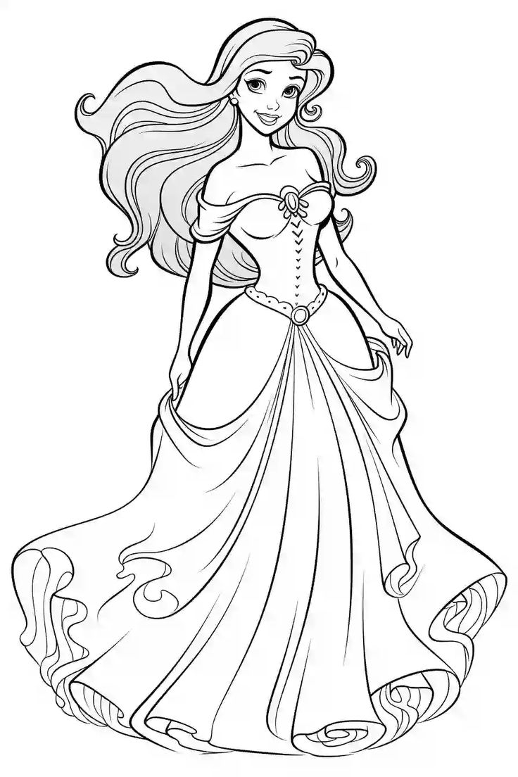 printable coloring pages of princesses