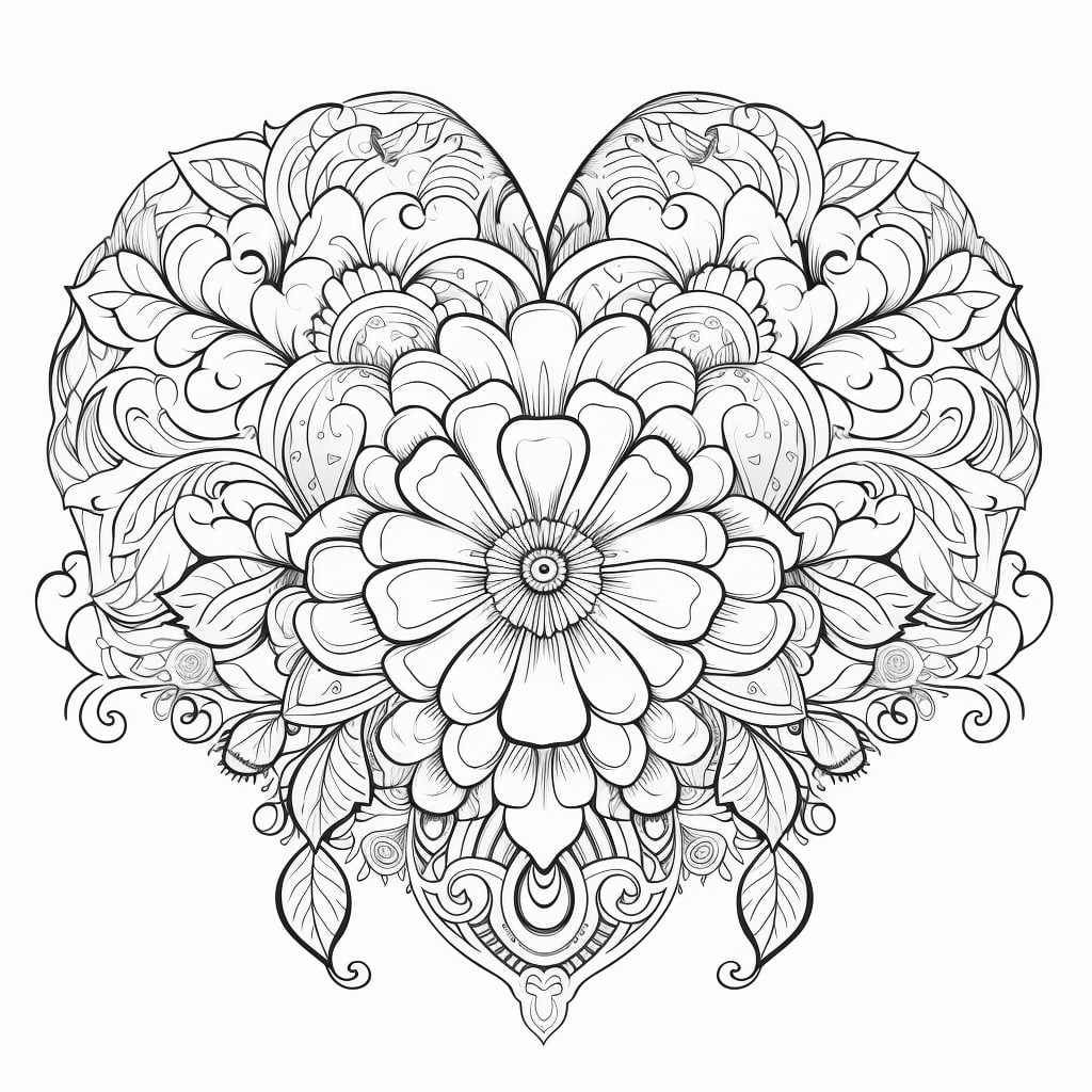 Free Printable Heart Mandala Coloring Pages Ashley Yeo