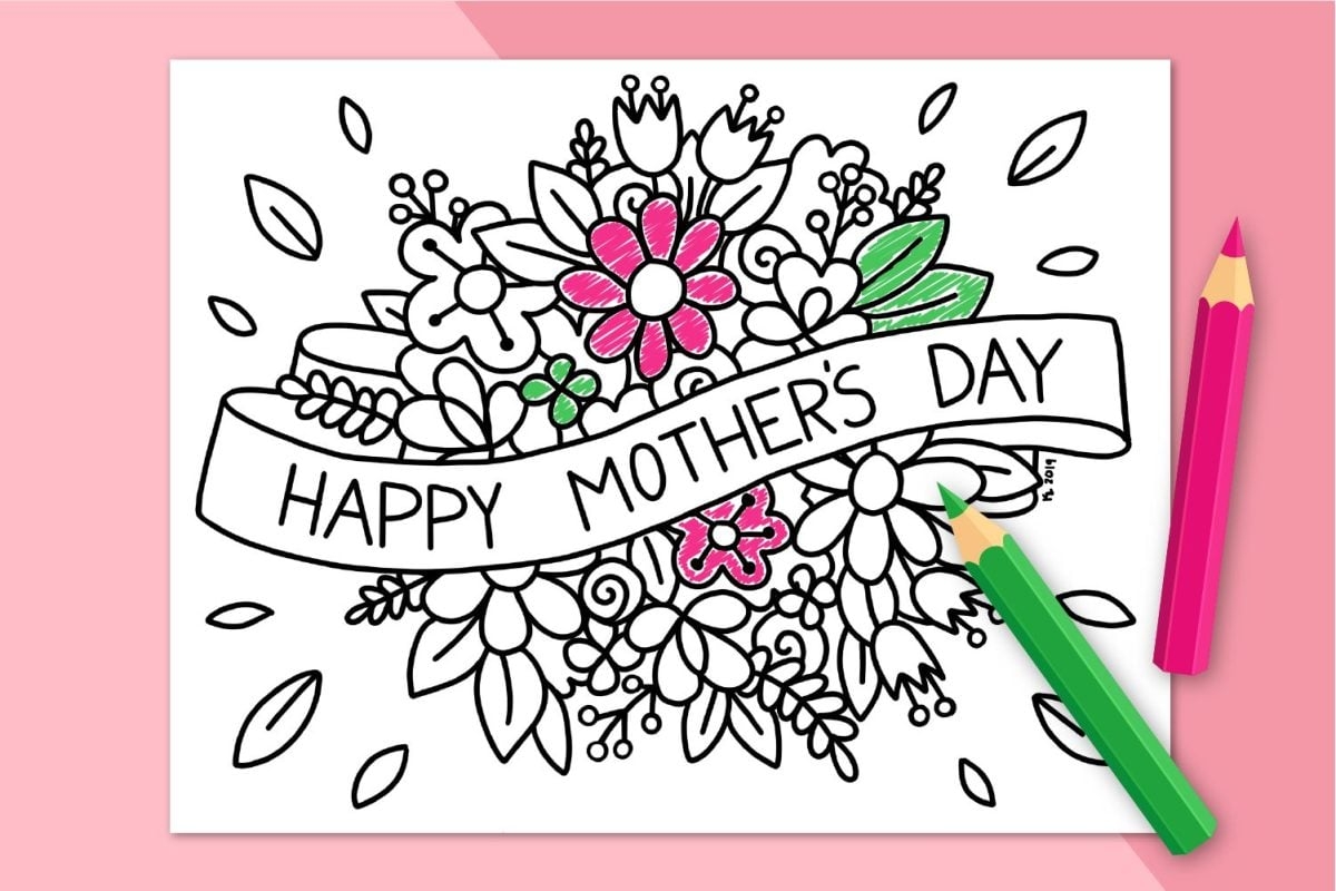 Free Printable Mother s Day Coloring Page Hey Let s Make Stuff