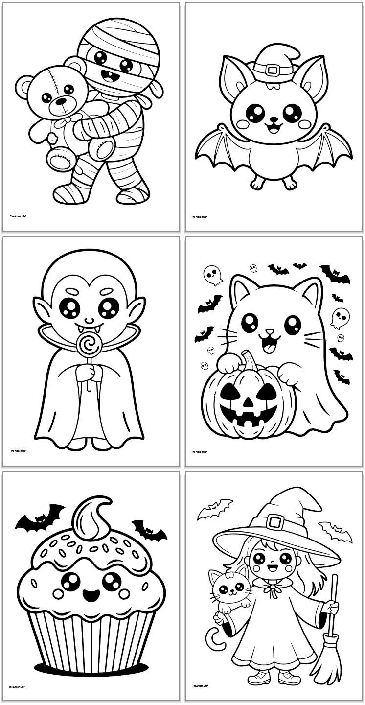 cute halloween coloring page