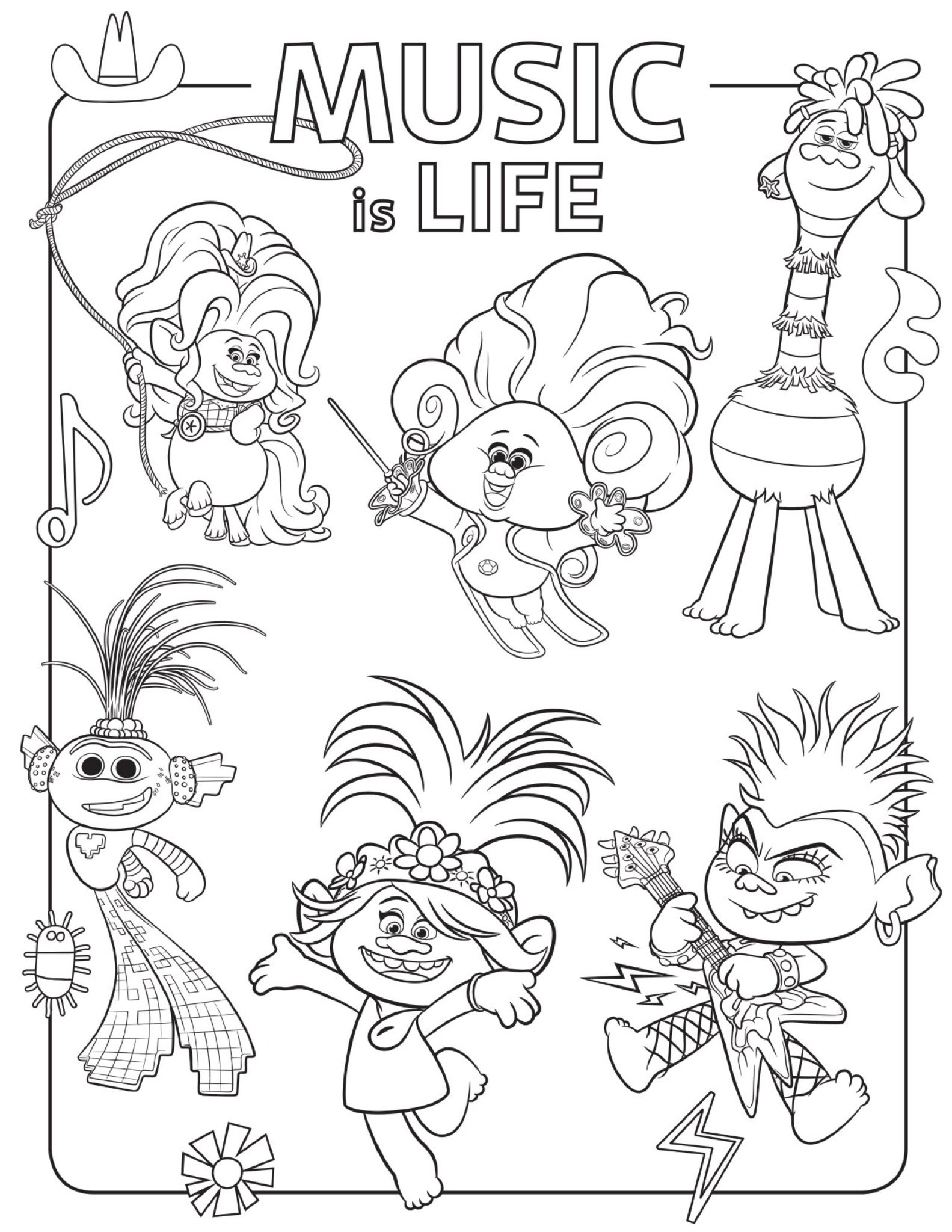 trolls coloring pages