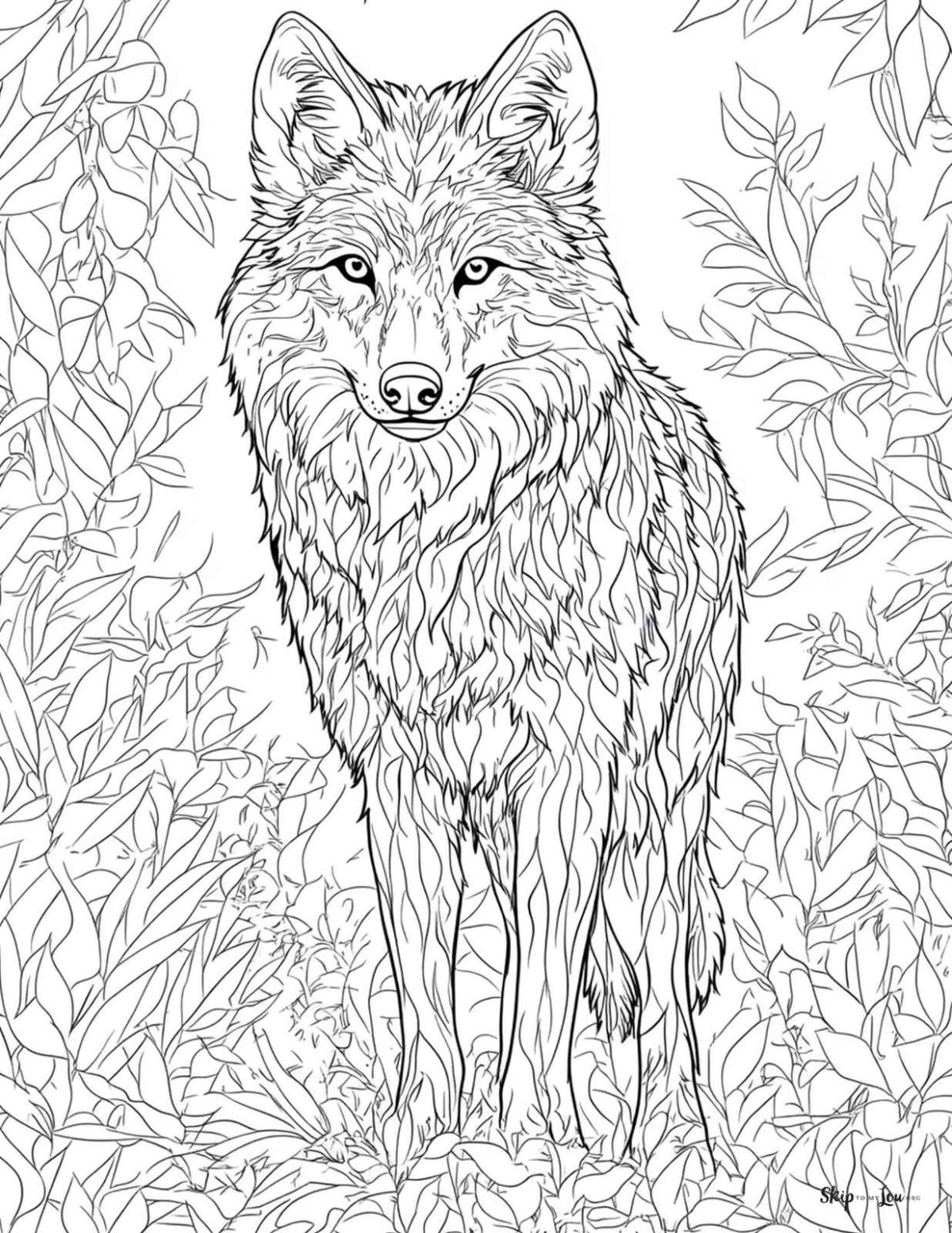 gray wolf coloring pages