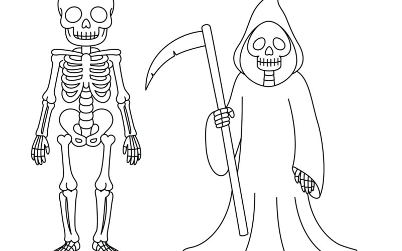 Free Skeleton Coloring Pages Happy Toddler Playtime