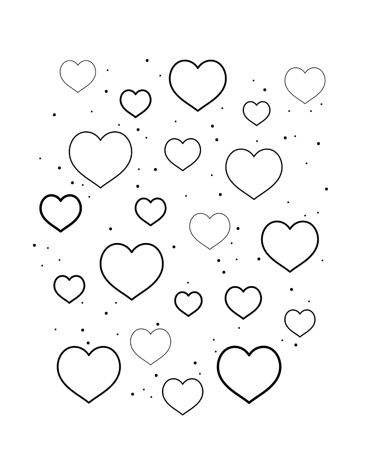 Free Small Heart Shape Coloring Page Template To Edit Online