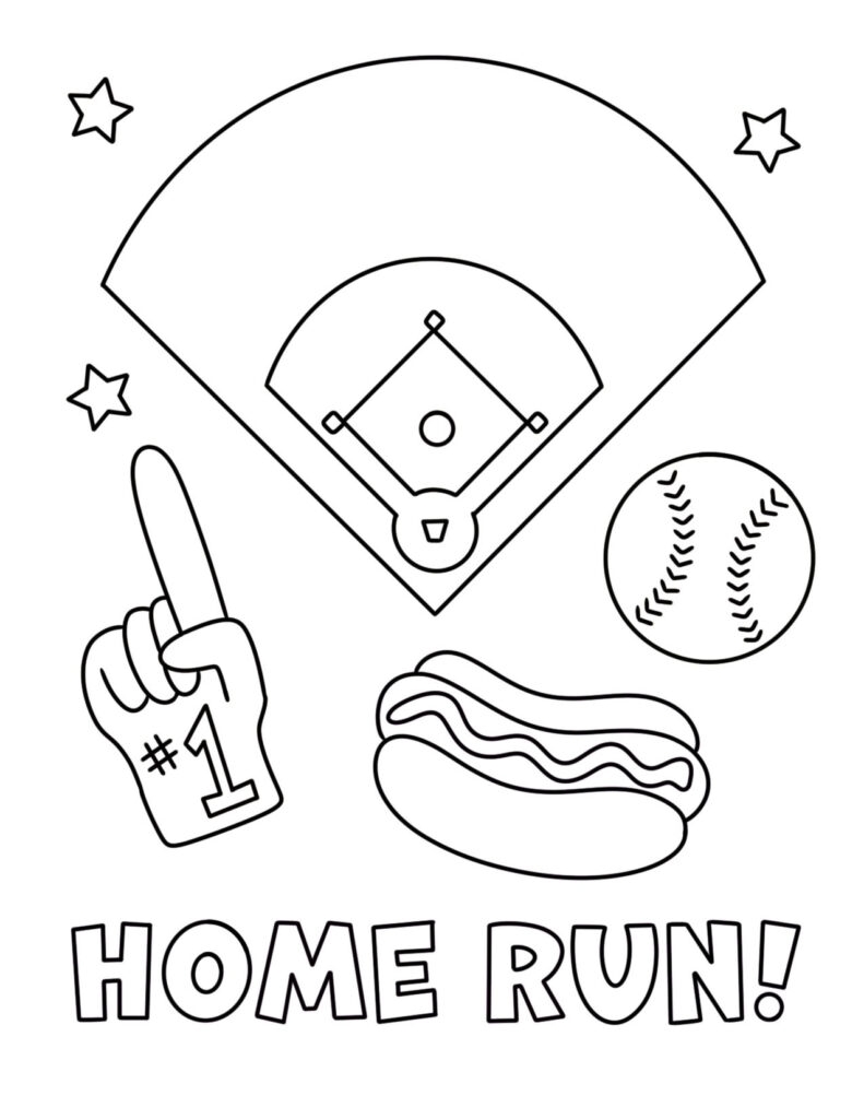 baseball coloring page
