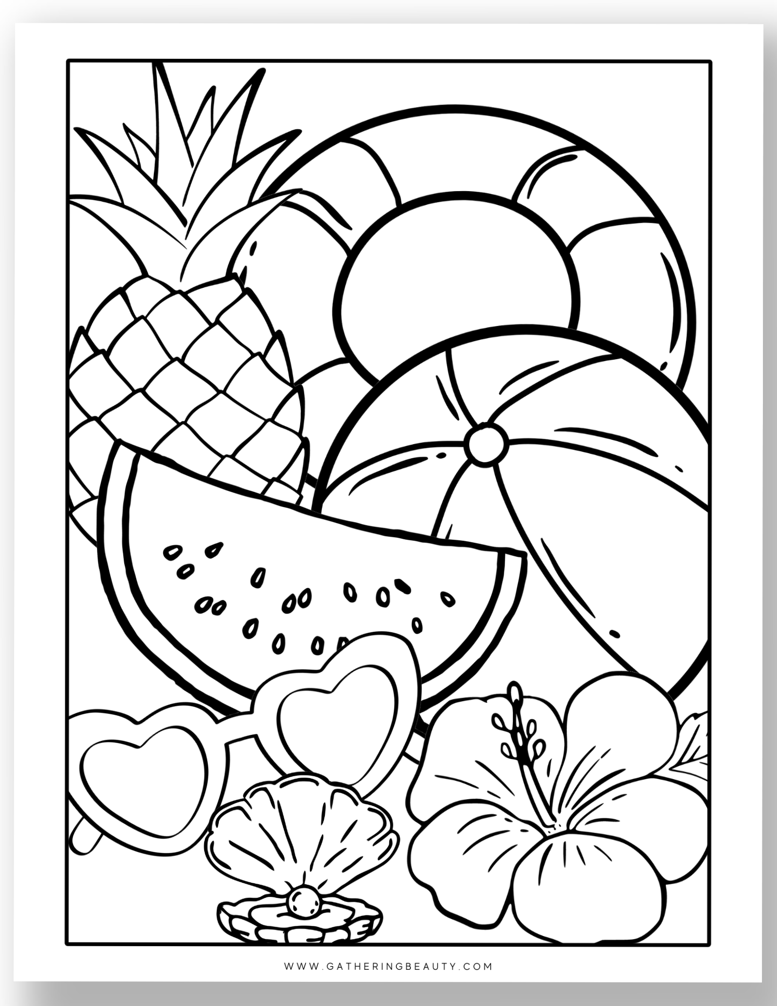 coloring page summer
