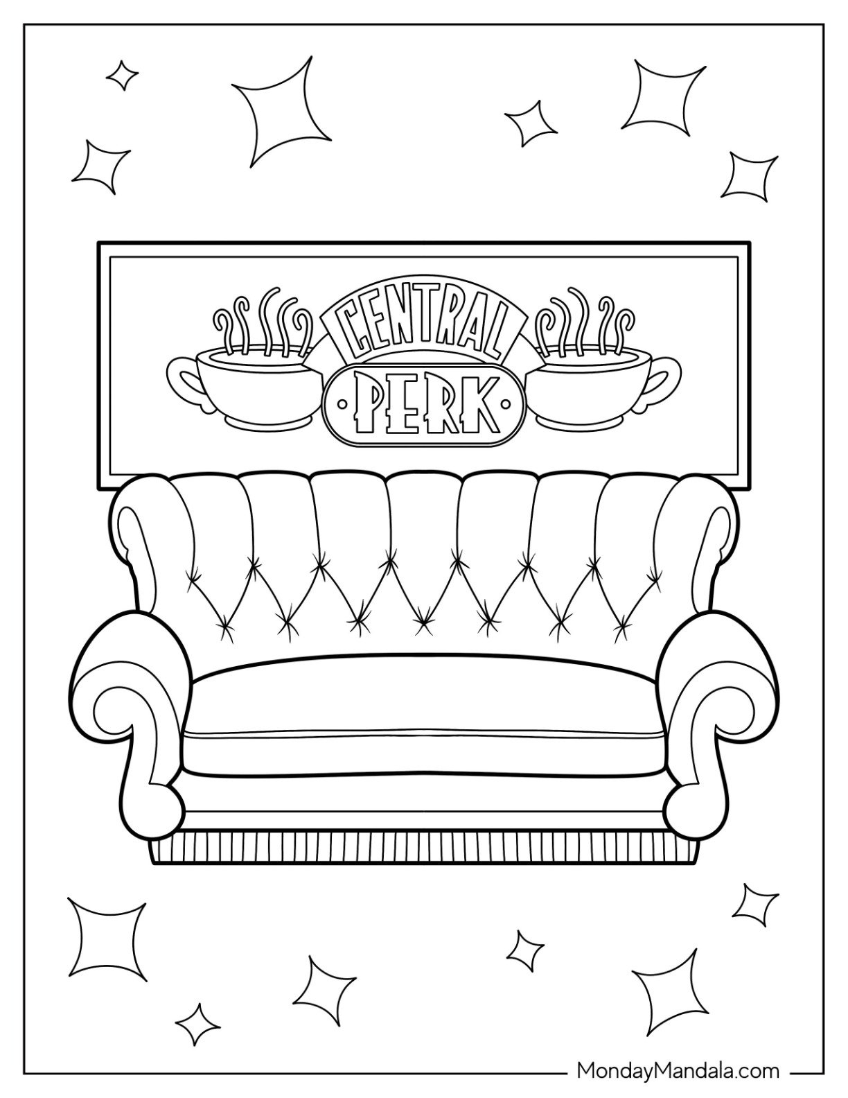 Friends TV Show Coloring Pages Free PDF Printables 