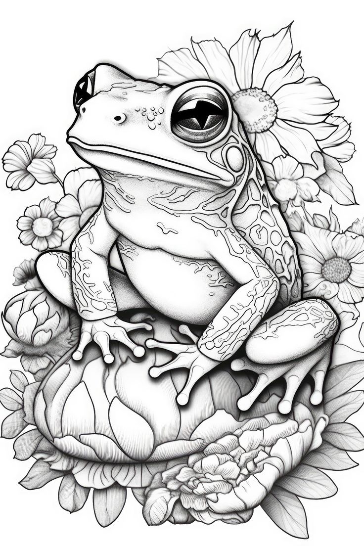 Frog Coloring Page For Adults Frog Coloring Page For Adults