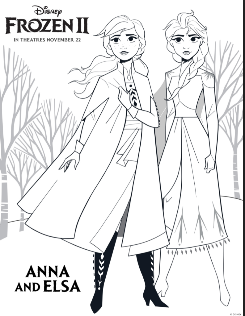 anna and elsa coloring pages