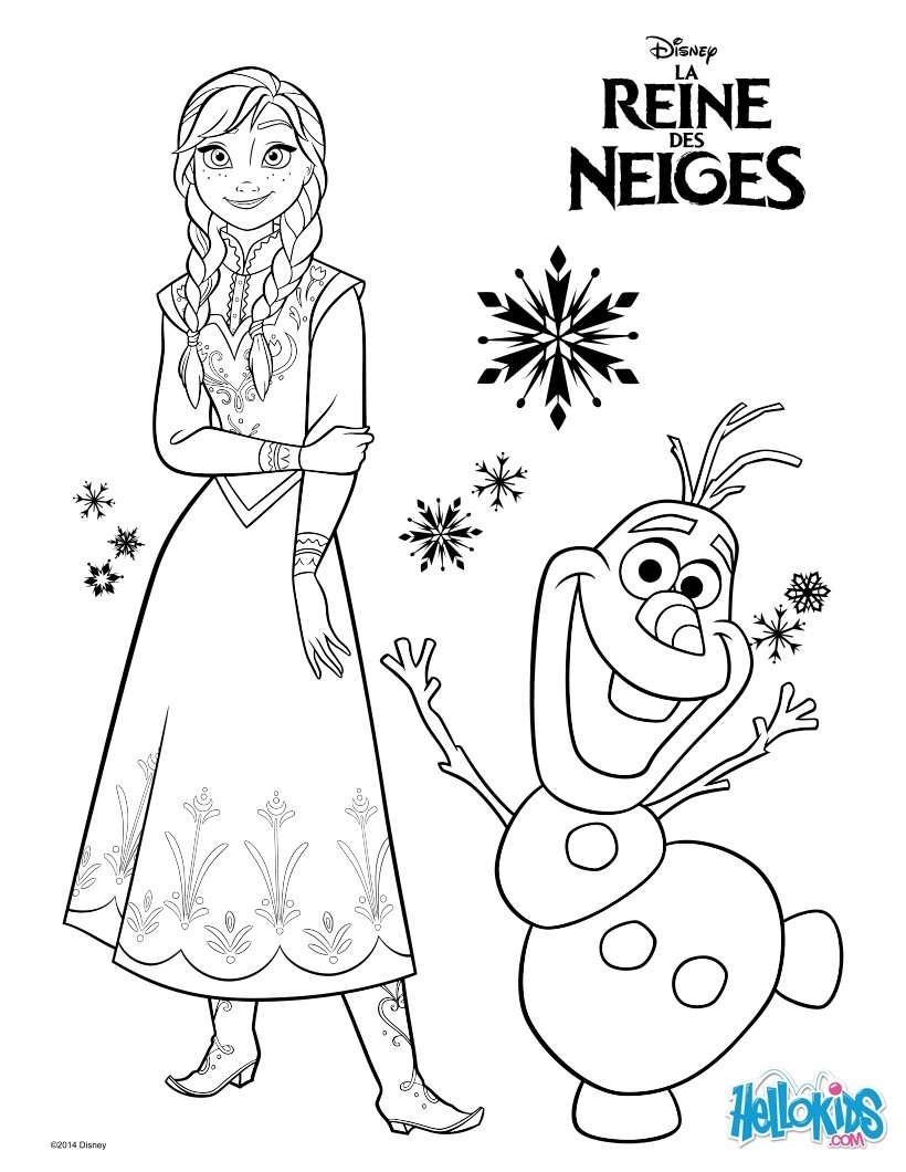 Frozen Anna And Olaf Coloring Pages Hellokids