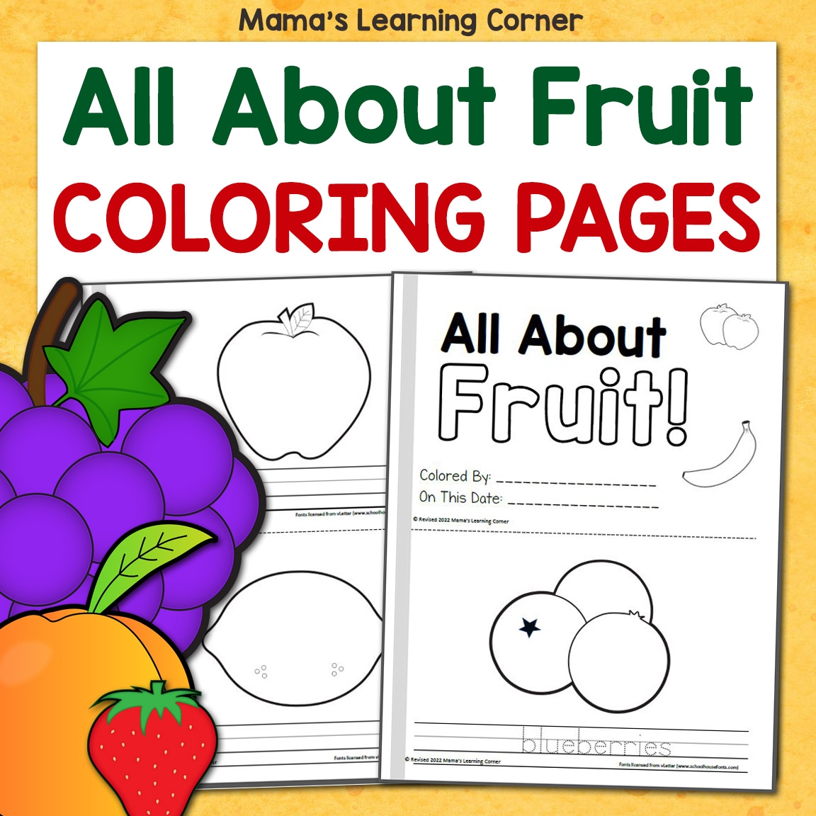 fruit coloring pages