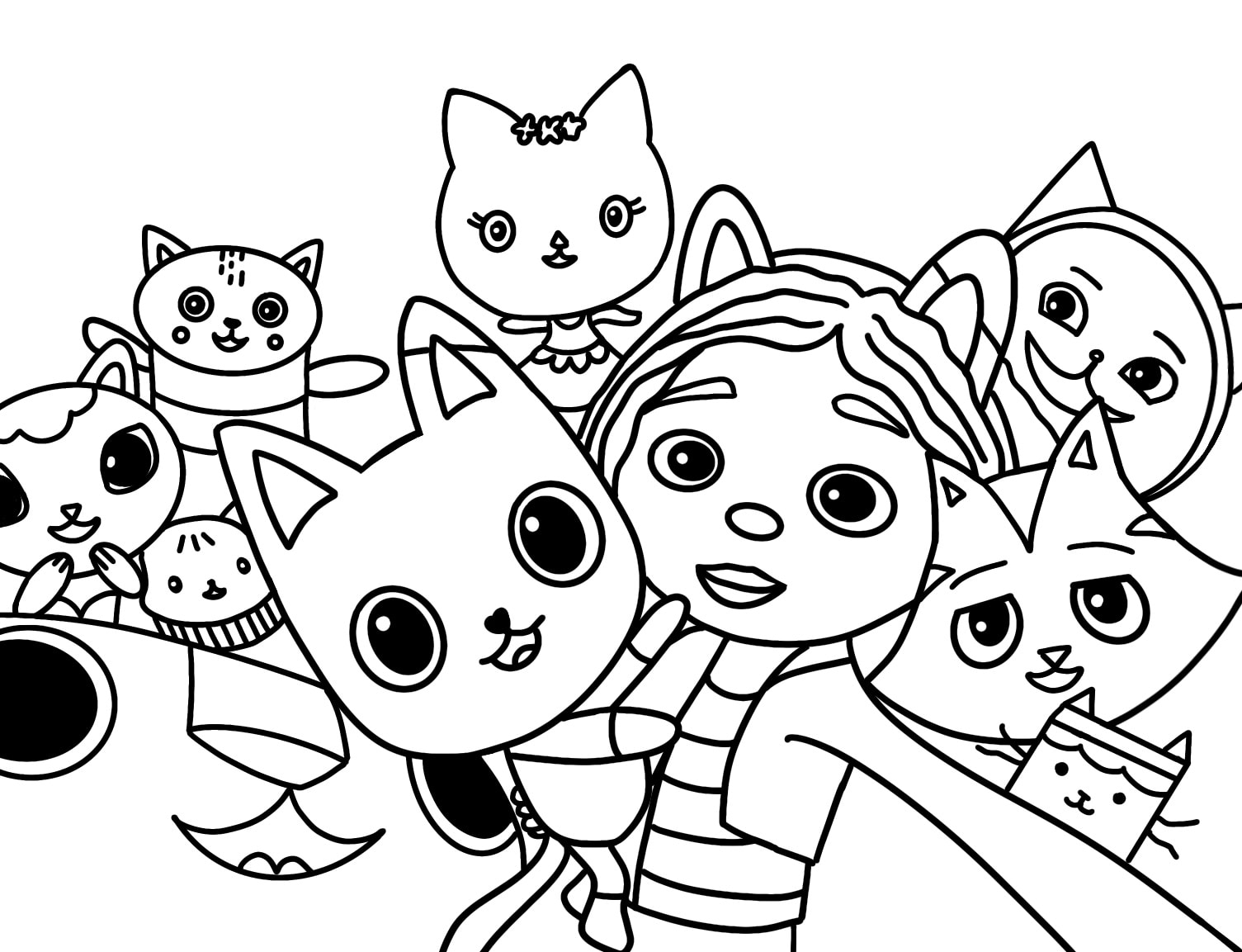 gabby's dollhouse coloring page