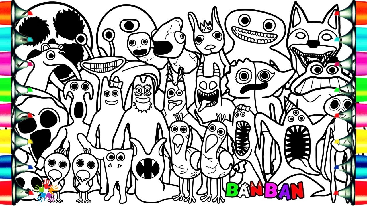 Garten Of Banban 1 2 3 4 5 6 7 8 Coloring Pages Size Comparison Of Garten Of Banban NCS YouTube