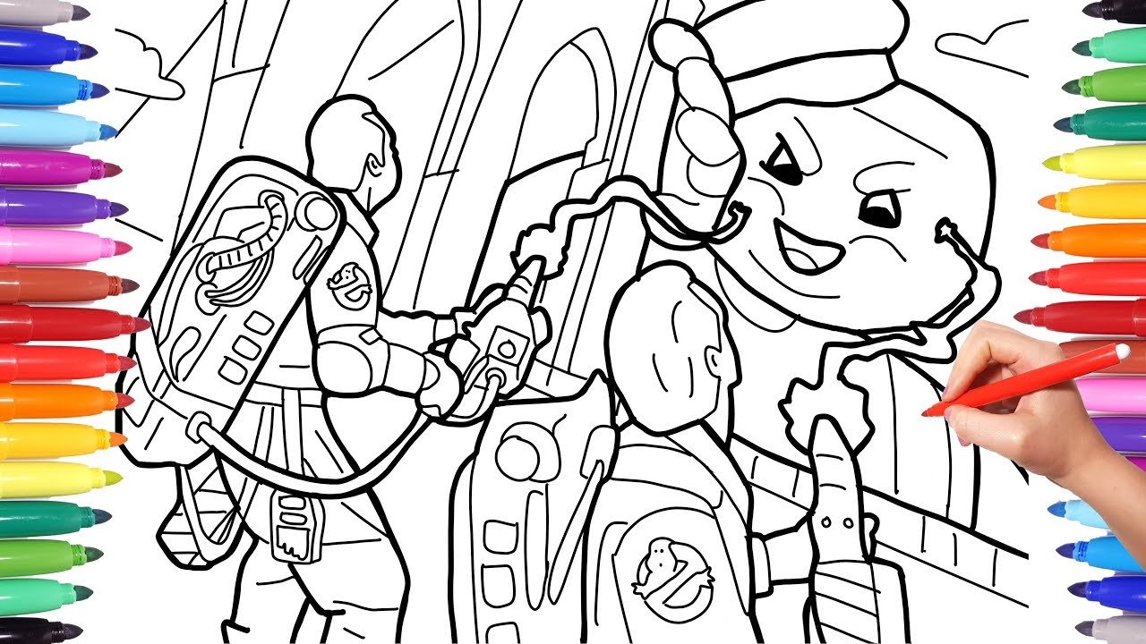 Ghostbusters Coloring Pages For Kids Coloring Ghostbusters And Stay Puft Marshmallow Man YouTube