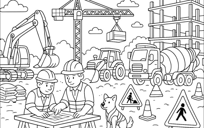 Gigantic Construction Site Construction And Site Works Coloring Pages