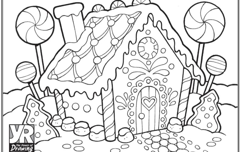 Gingerbread House Coloring Page Young Rembrandts Shop