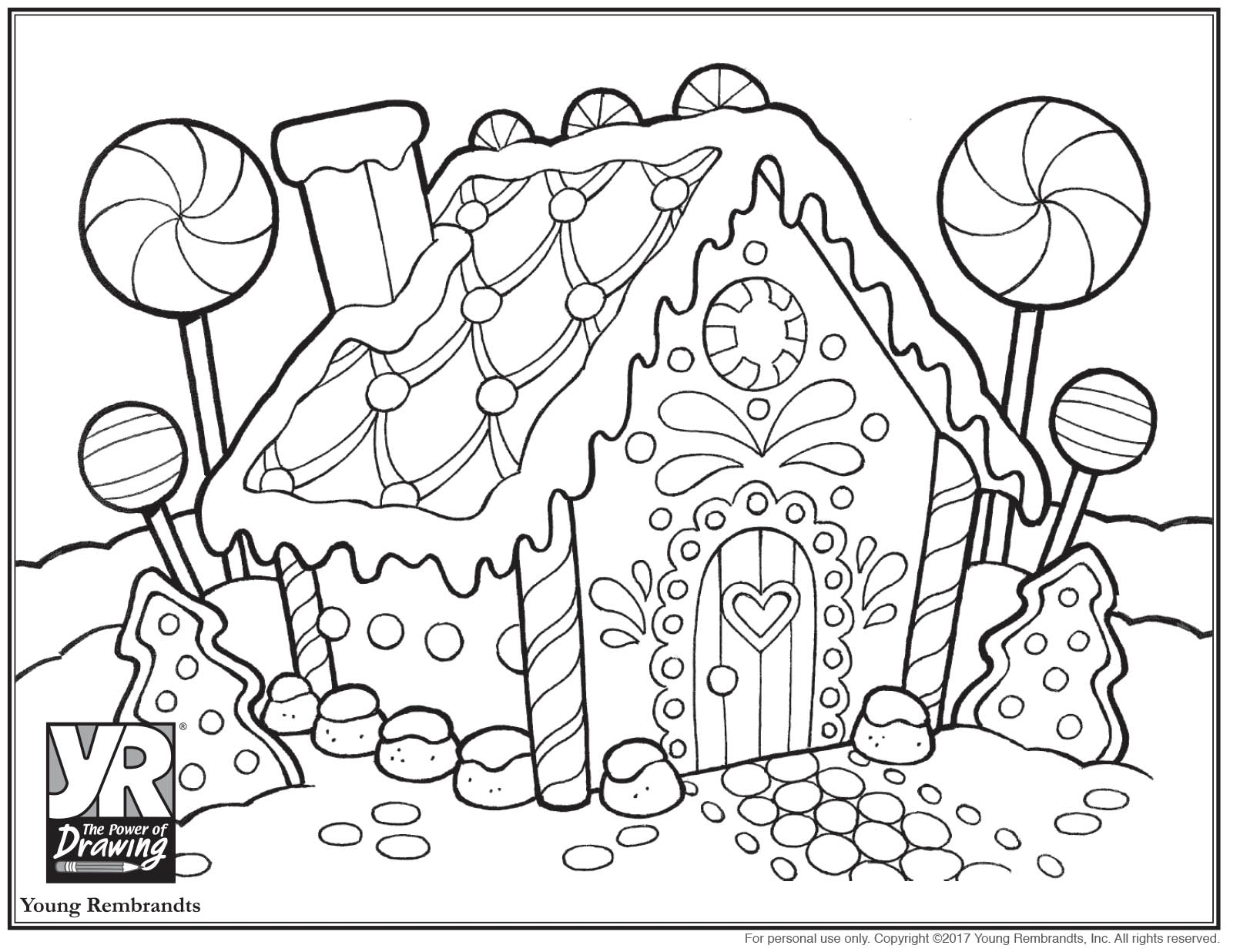Gingerbread House Coloring Page Young Rembrandts Shop