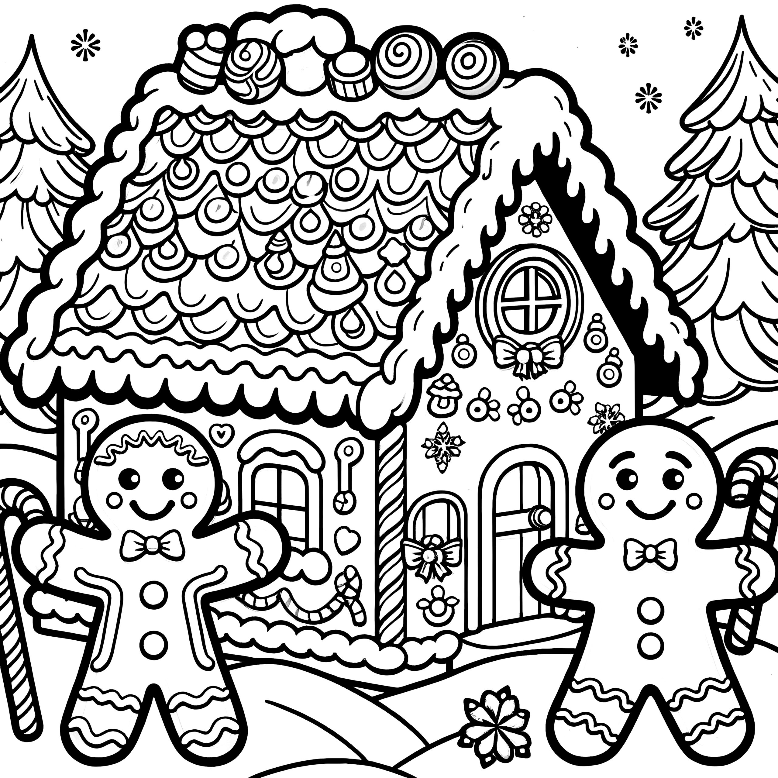 gingerbread house coloring page