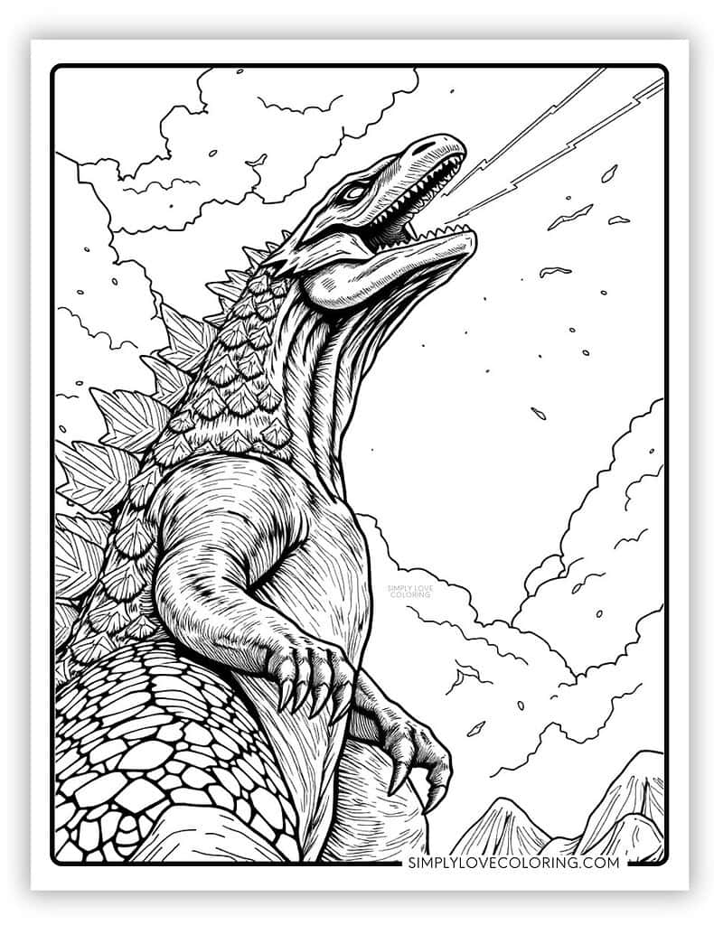 Godzilla Coloring Pages Free PDF Printables Simply Love Coloring