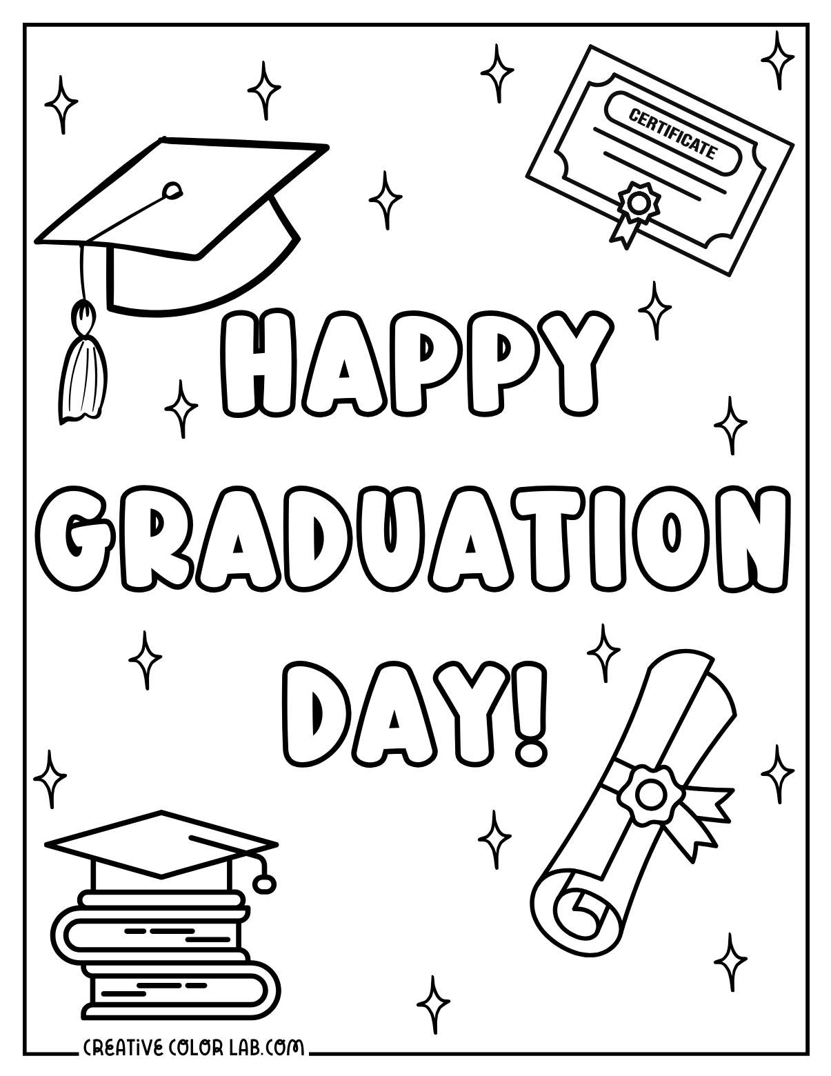 Graduation Coloring Pages PDF Printables
