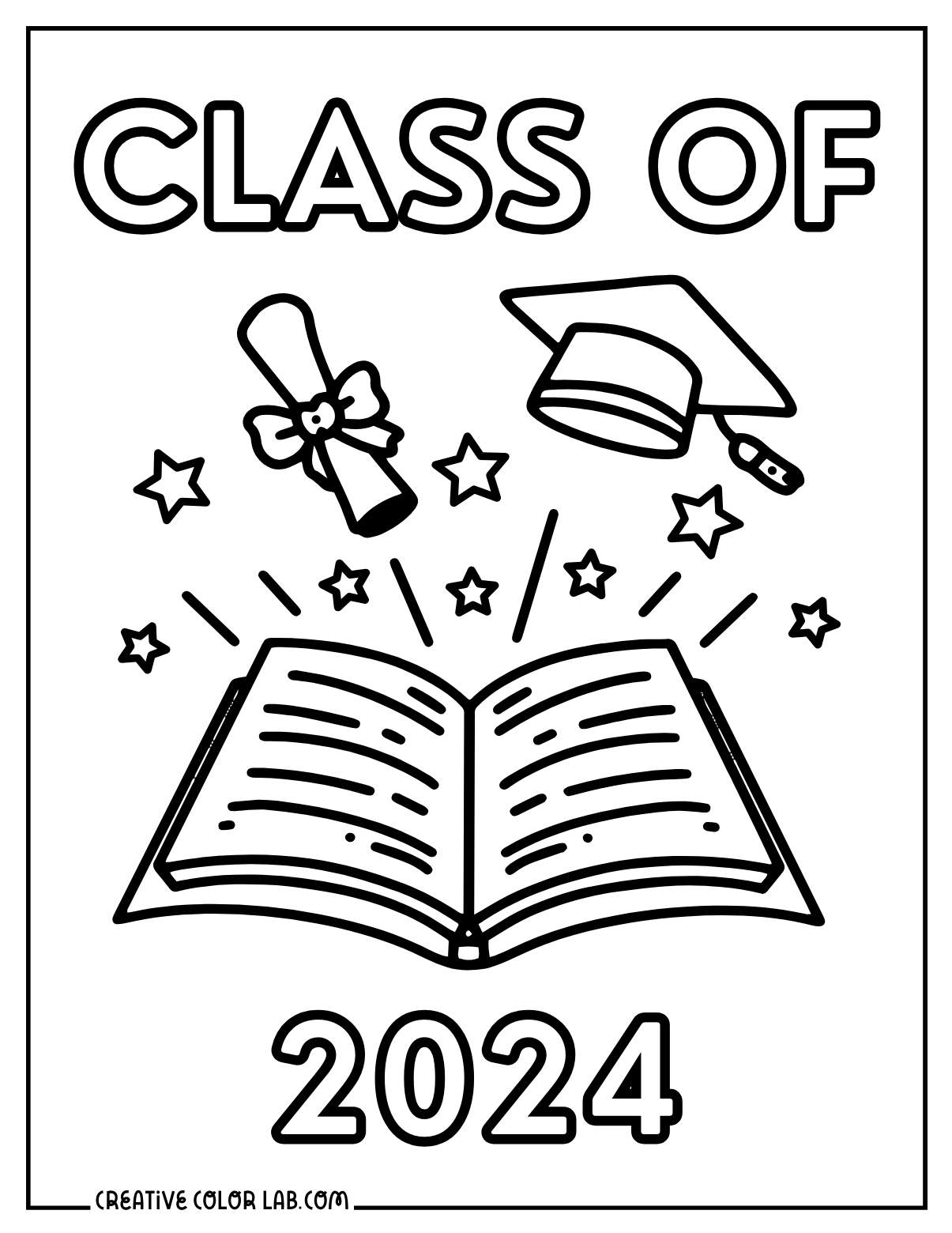 Graduation Coloring Pages PDF Printables