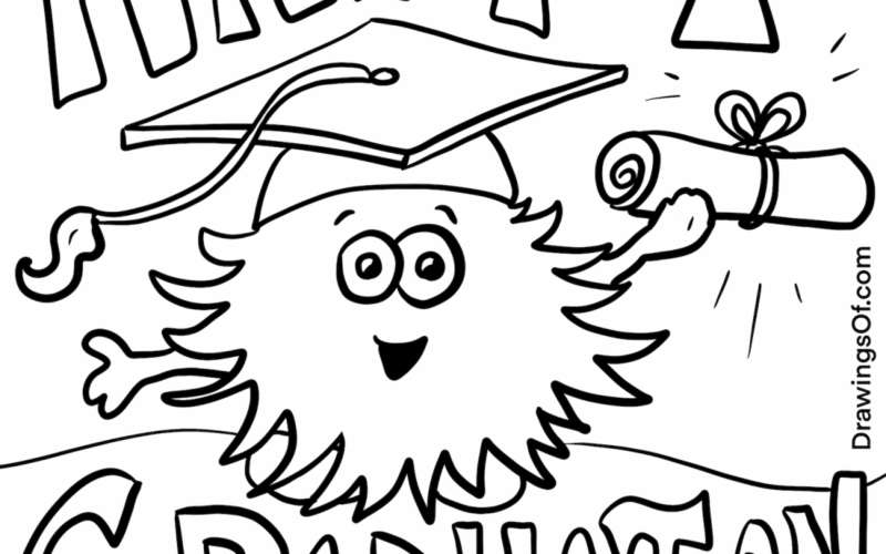 Graduation Hat Drawing And Coloring Pages Drawings Of