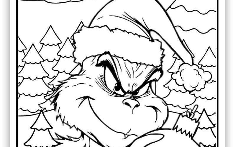 Grinch Coloring Pages Free PDF Printables Simply Love Coloring