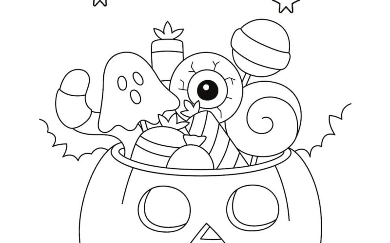 Halloween Coloring Page Etsy