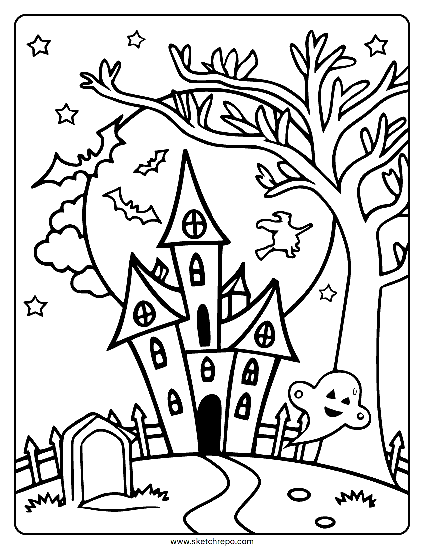 Halloween Coloring Page Sketch Repo